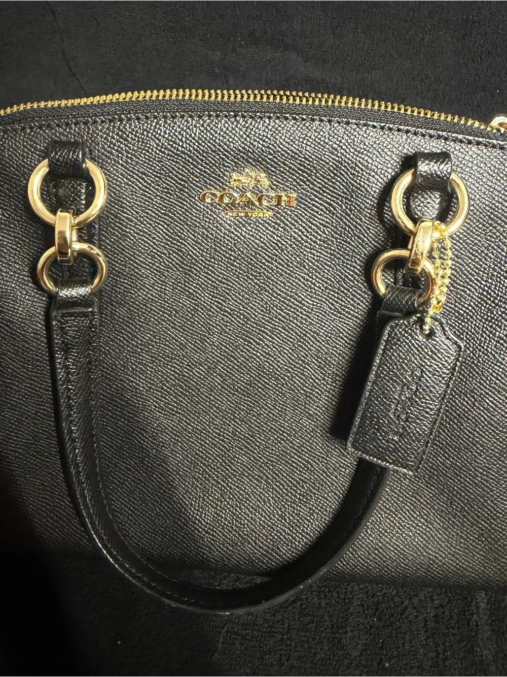 Coach Black Christie Carryall Tote in Pebble Leather